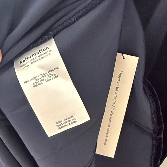 Reformation Brisbane Velvet Navy Mini Dress - Picture 7 of 11